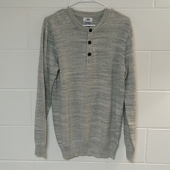OLD NAVY FINE GAUGE100% COTTON KNIT BUTTON UP CREWNECK LIGHTWEIGHT SWEATER TALL - Picture 1 of 7